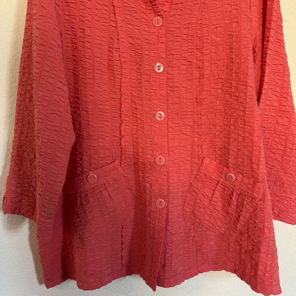 Habitat Pleat Pocket Pucker Shirt Melon - Picture 4 of 7